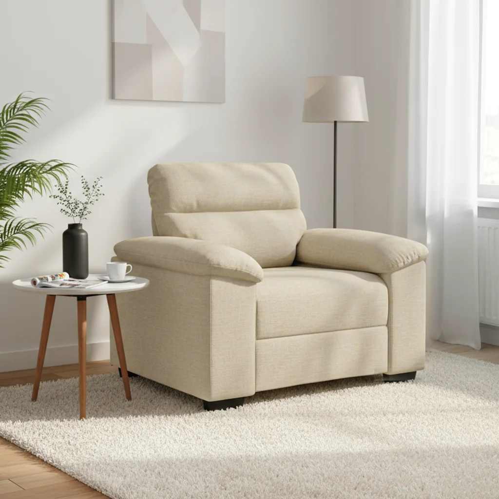 vidaXL Καναπές-Καρέκλα Μπεζ 100x81x84 εκ. Ύφασμα