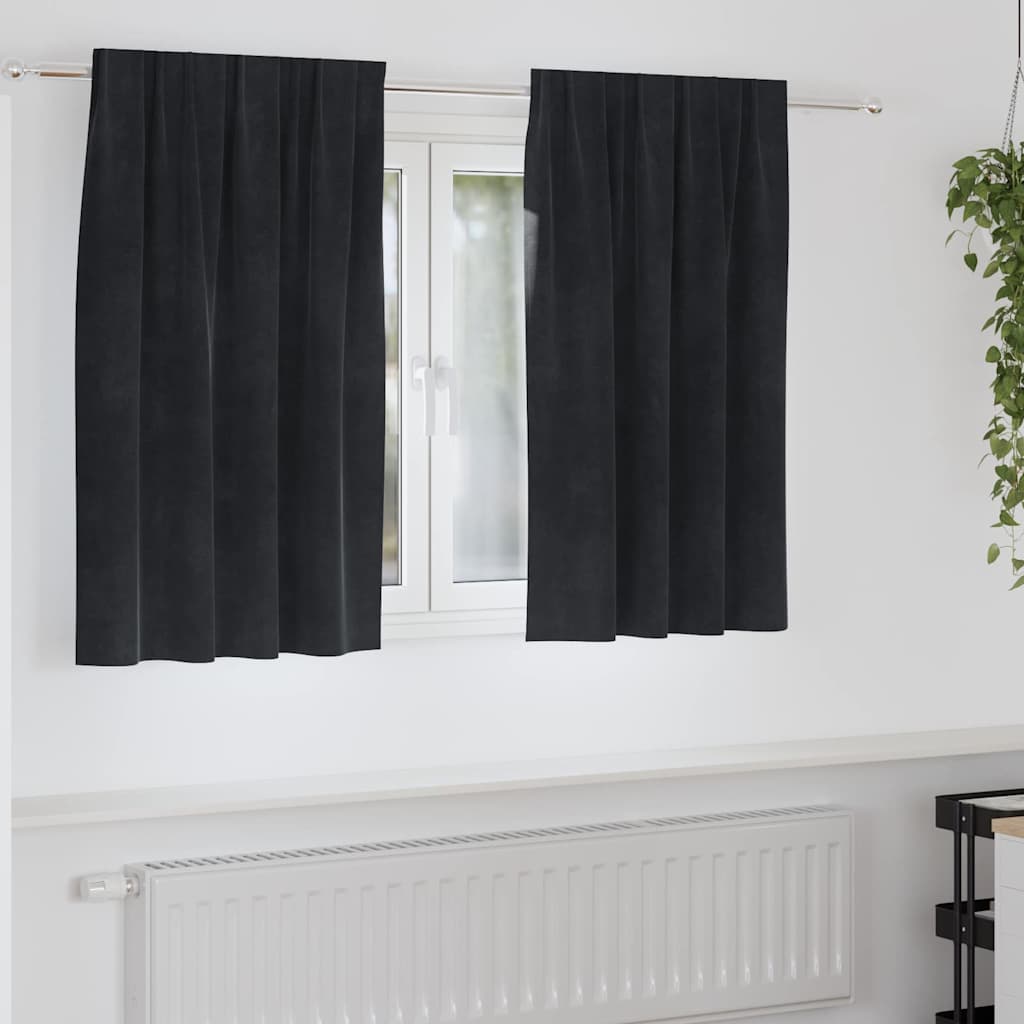 vidaXL Κουρτίνες 2 τμχ. Μαύρο 140 x 140 cm Βελούδο