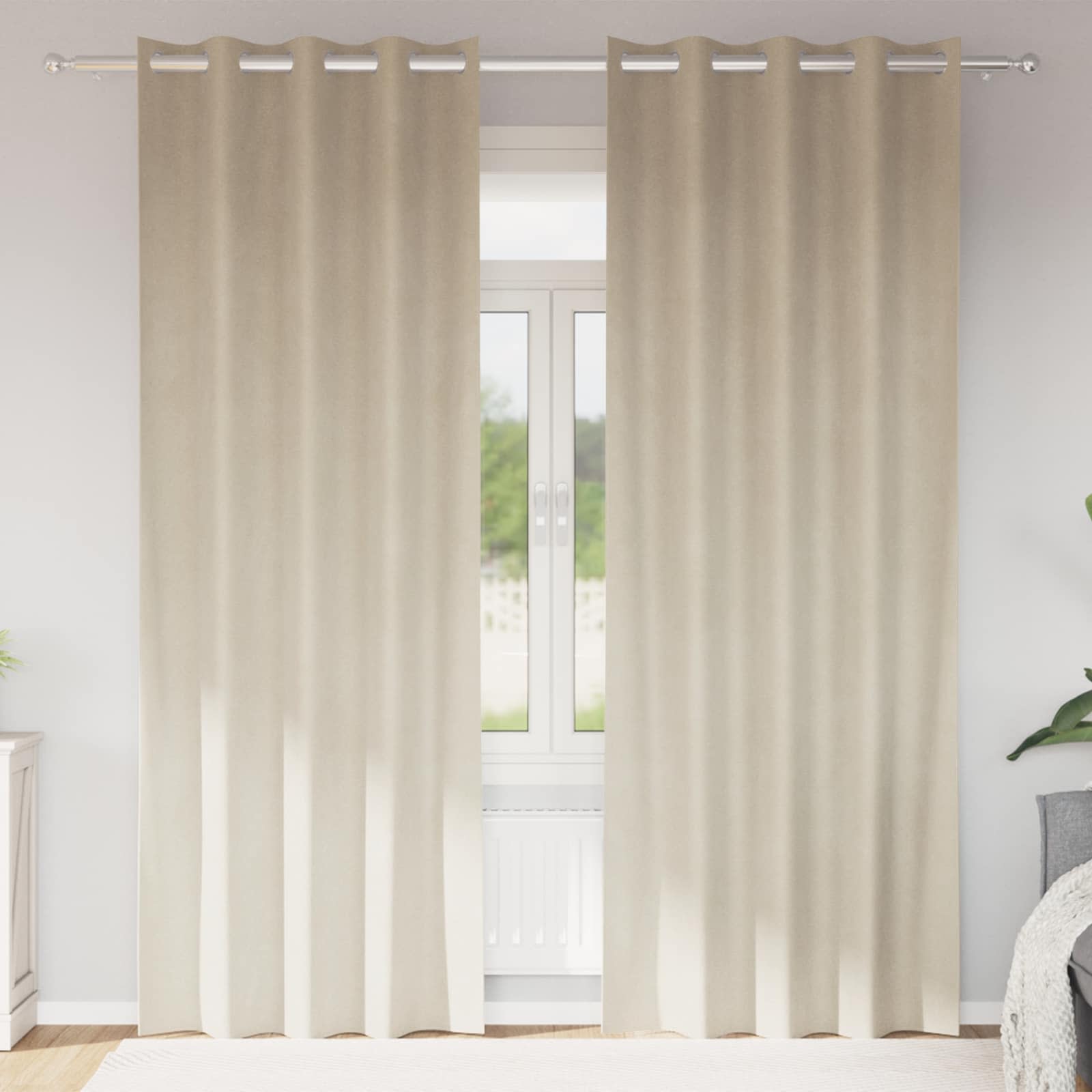 vidaXL Κουρτίνες 2 τμχ. Κρεμ 140 x 245 cm Βελούδο