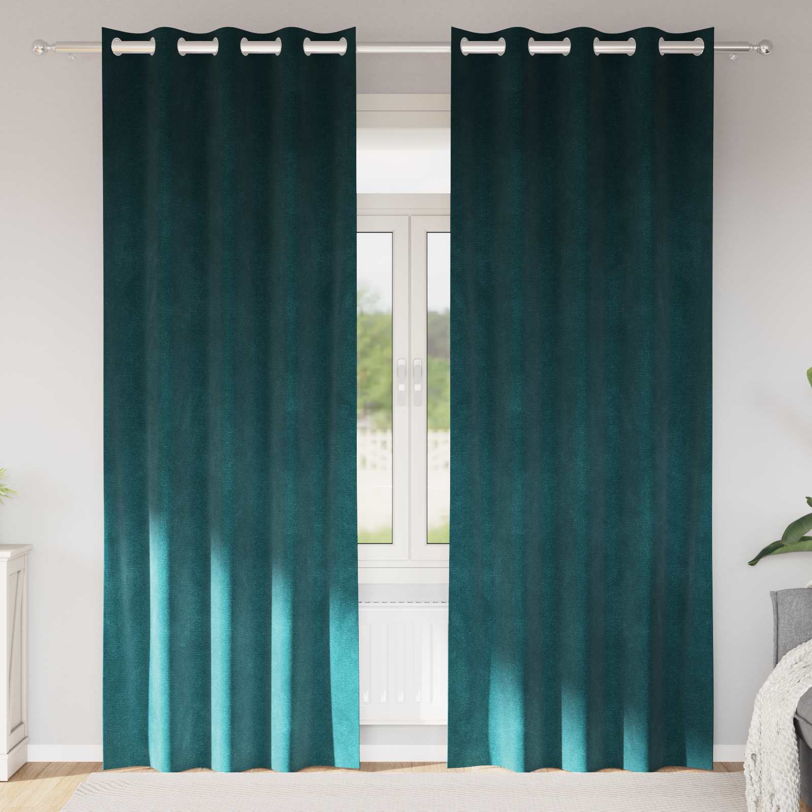 vidaXL Κουρτίνες 2 τμχ. Σκούρο Πράσινο 140 x 245 cm Βελούδο