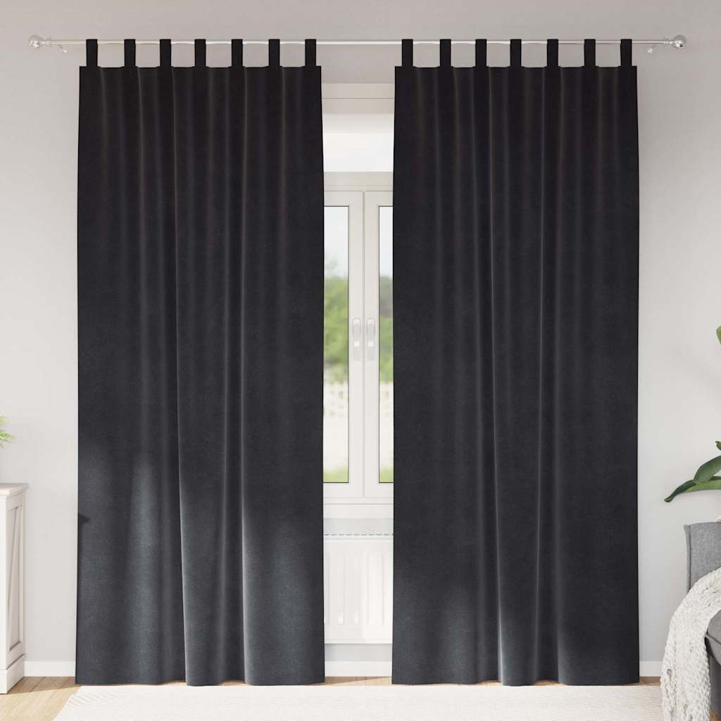 vidaXL Κουρτίνες 2 τμχ. Σκούρο Γκρι 140 x 245 cm Βελούδο