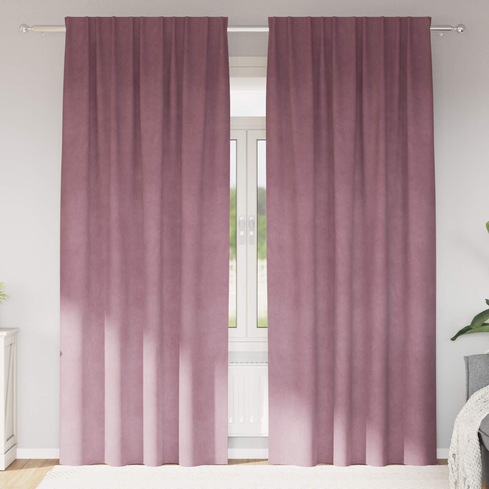 vidaXL Κουρτίνες 2 τμχ. Σκούρο ροζ 140 x 260 cm Βελούδο