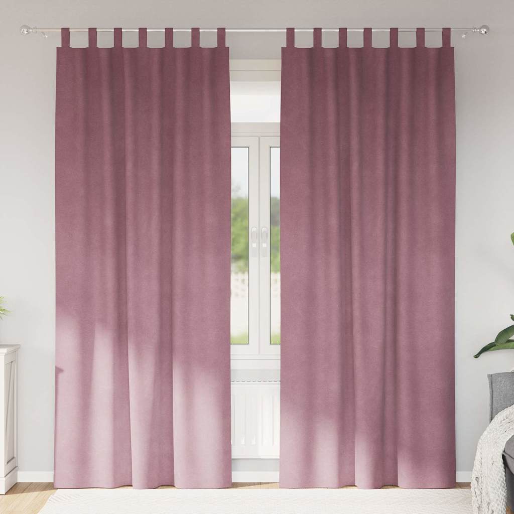 vidaXL Κουρτίνες 2 τμχ. Σκούρο ροζ 140 x 260 cm Βελούδο