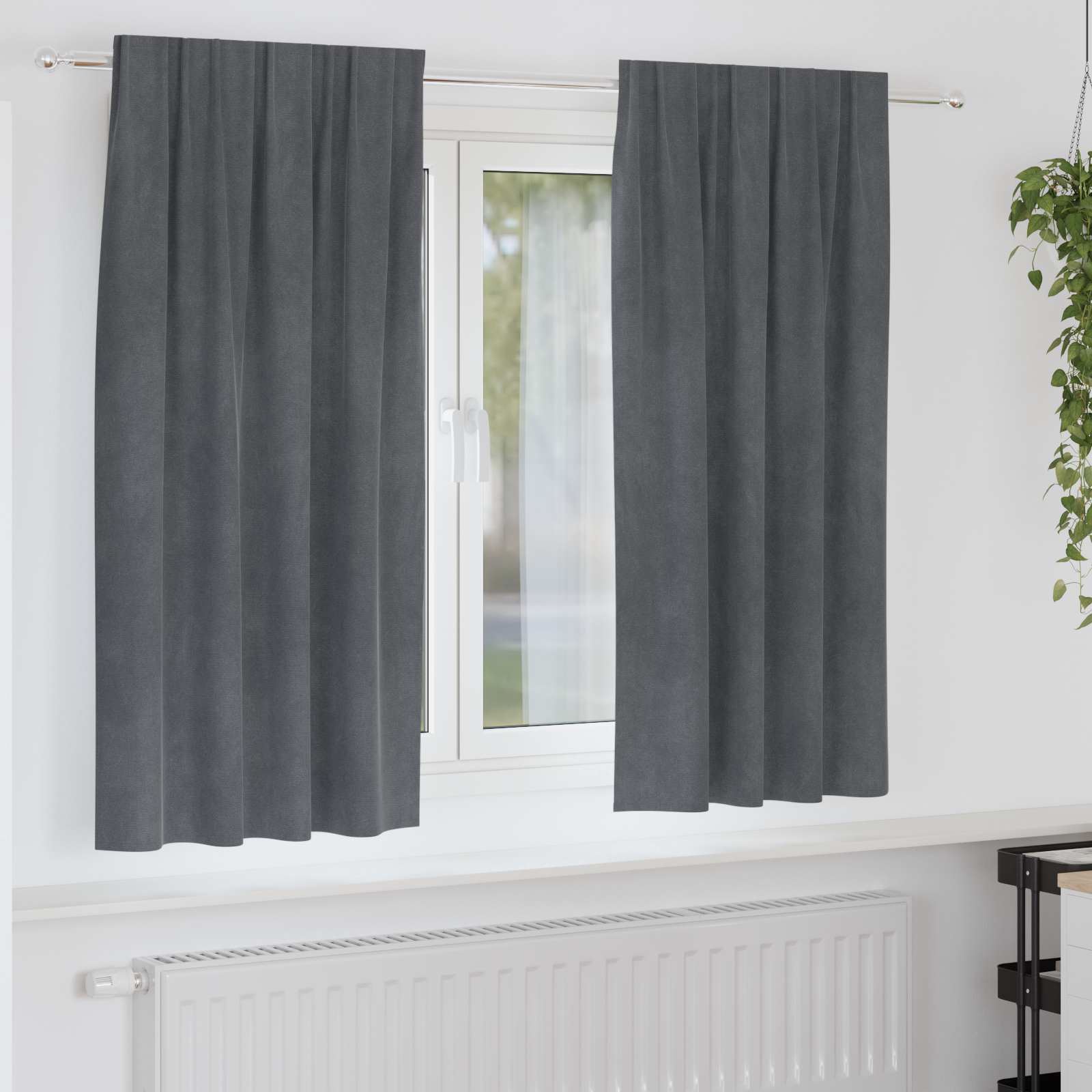 vidaXL Κουρτίνες 2 τμχ. Ανοιχτό γκρι 140 x 175 cm Βελούδο