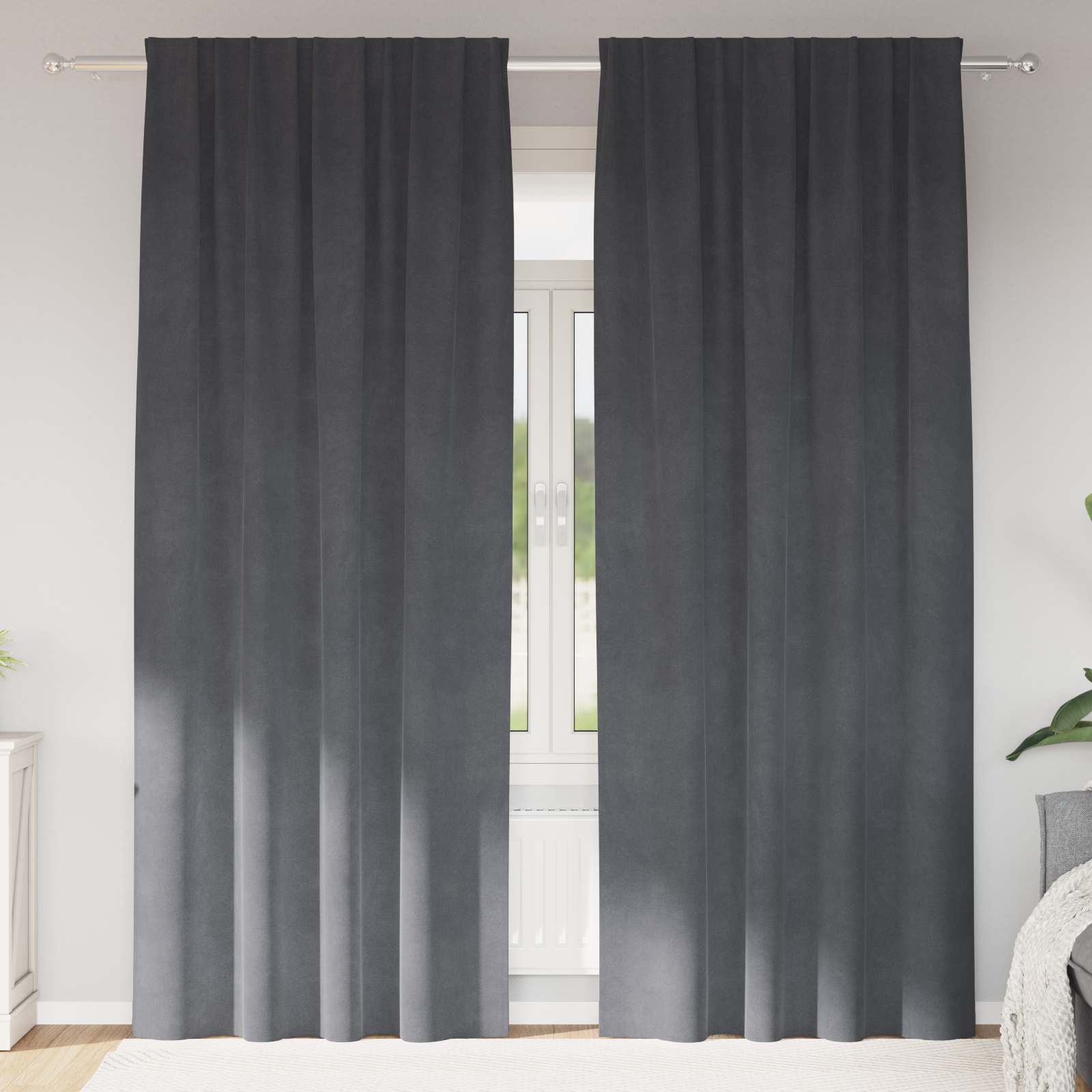 vidaXL Κουρτίνες 2 τμχ. Ανοιχτό γκρι 140 x 260 cm Βελούδο