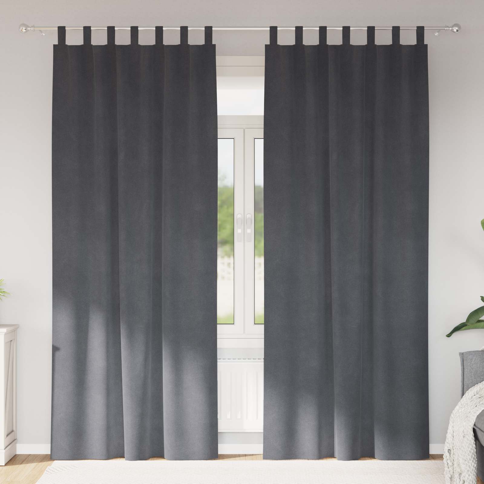 vidaXL Κουρτίνες 2 τμχ. Ανοιχτό γκρι 140 x 225 cm Βελούδο