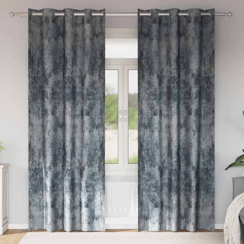 vidaXL Βελούδινες Κουρτίνες 2 τμχ. Ασημί Γκρι 260 x 140 εκ. Βελούδο