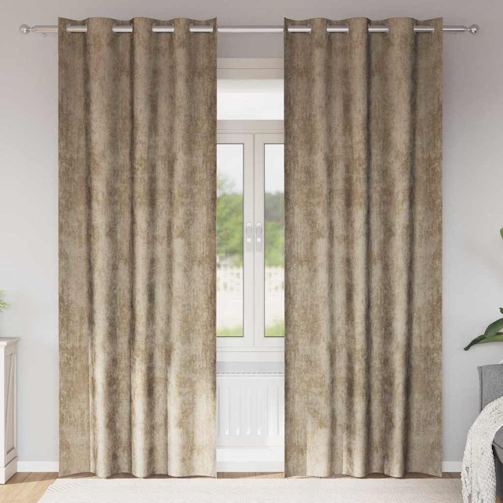vidaXL Βελούδινες Κουρτίνες 2 τμχ. Μπρονζέ 245 x 140 εκ. Βελούδο