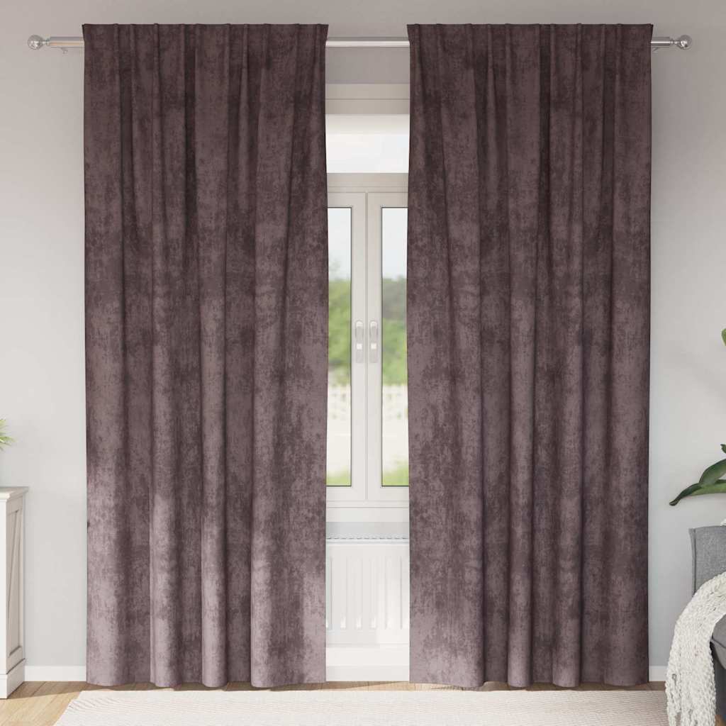 vidaXL Βελούδινες Κουρτίνες 2 τμχ. Καφέ 245 x 140 εκ. Βελούδο