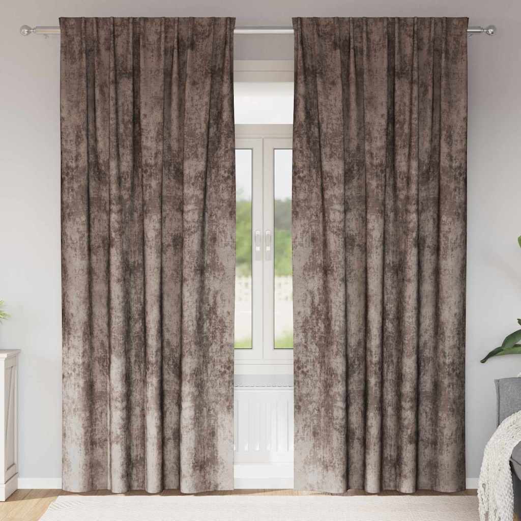 vidaXL Βελούδινες Κουρτίνες 2 τμχ. Καπουτσίνο 245 x 140 εκ. Βελούδο