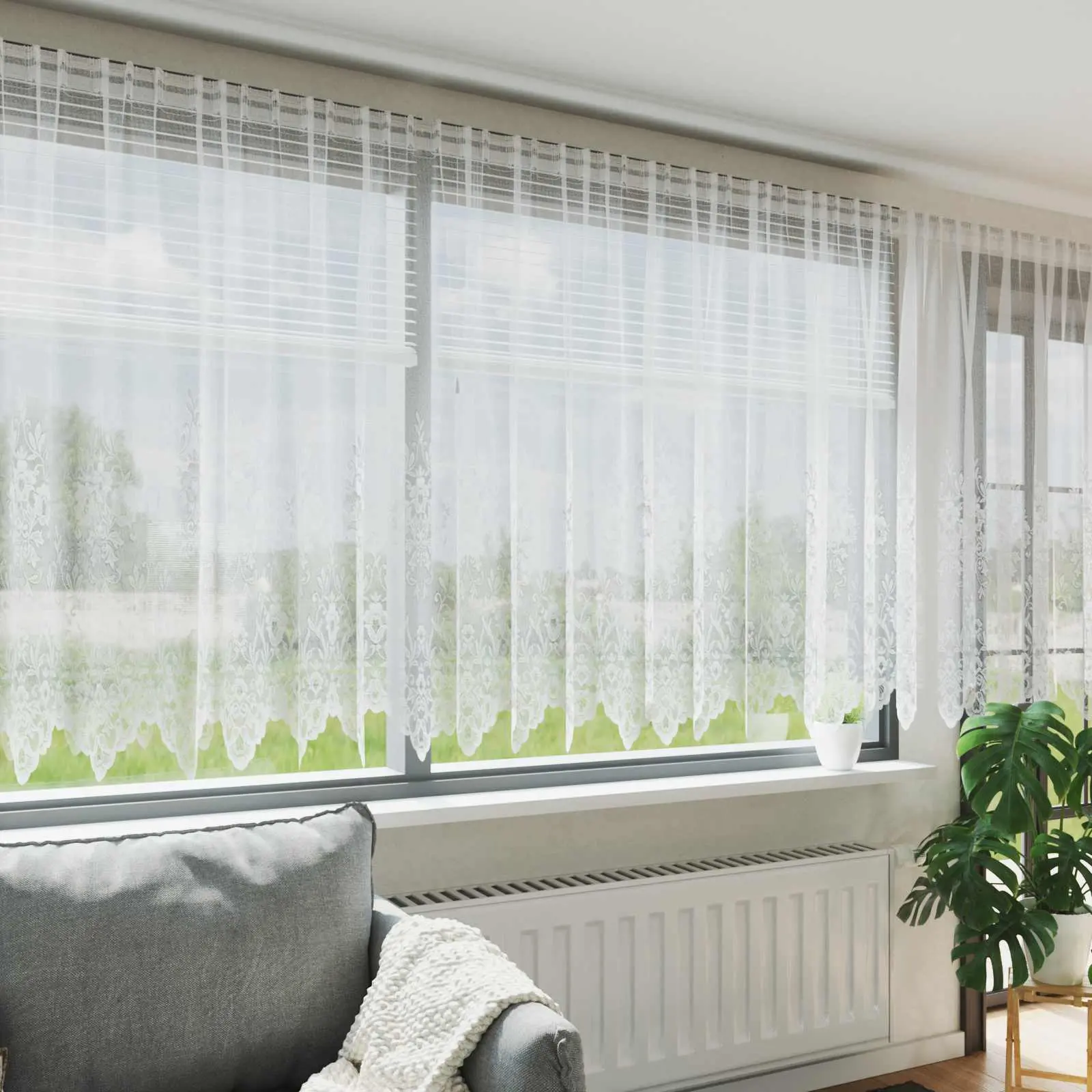 vidaXL Κουρτίνα Δαντέλας Λευκό 160 x 750 εκ Πολυεστέρας