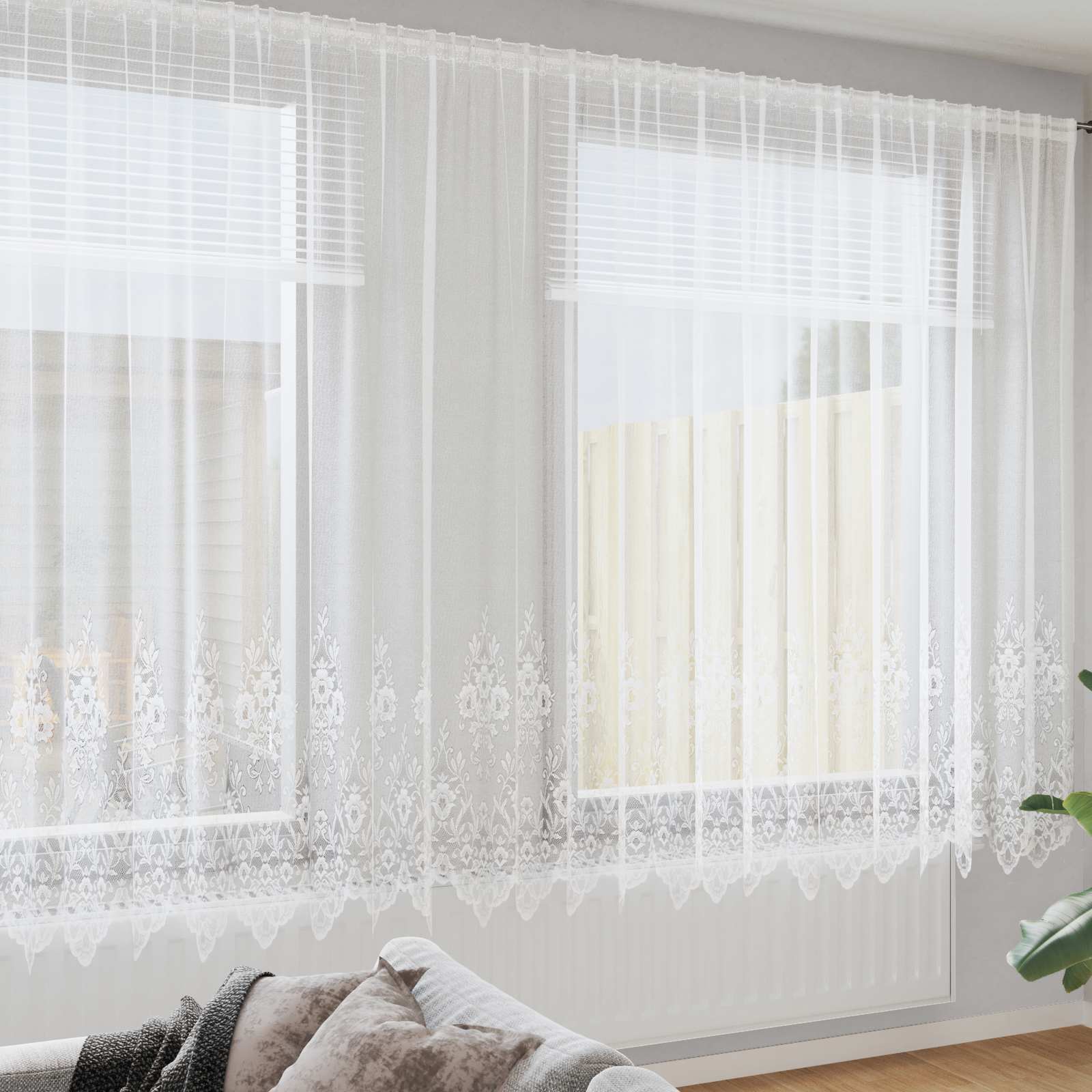 vidaXL Κουρτίνα Δαντέλας Λευκό 240x750εκ Πολυεστέρας