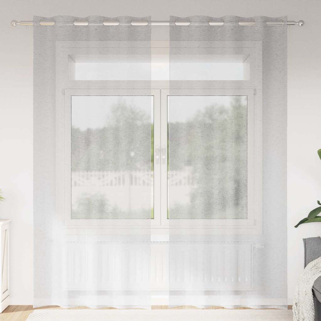 vidaXL Κουρτίνα βυσσινί 2 τμχ. Ανοιχτό γκρι 260 x 140 εκ. Πολυεστέρας