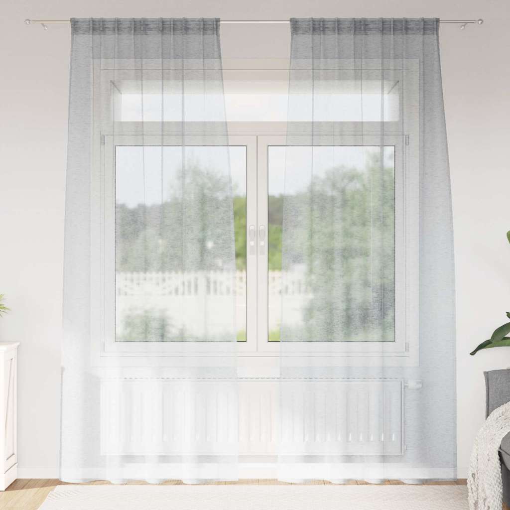 vidaXL Κουρτίνα βυσσινί 2 τμχ. Σκούρο Γκρι 245 x 140 εκ. Πολυεστέρας