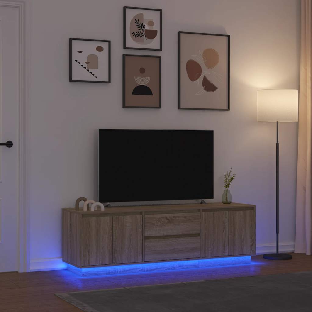 vidaXL Έπιπλο Τηλεόρασης με LED Sonoma Δρυς 160,5x41x50 εκ.