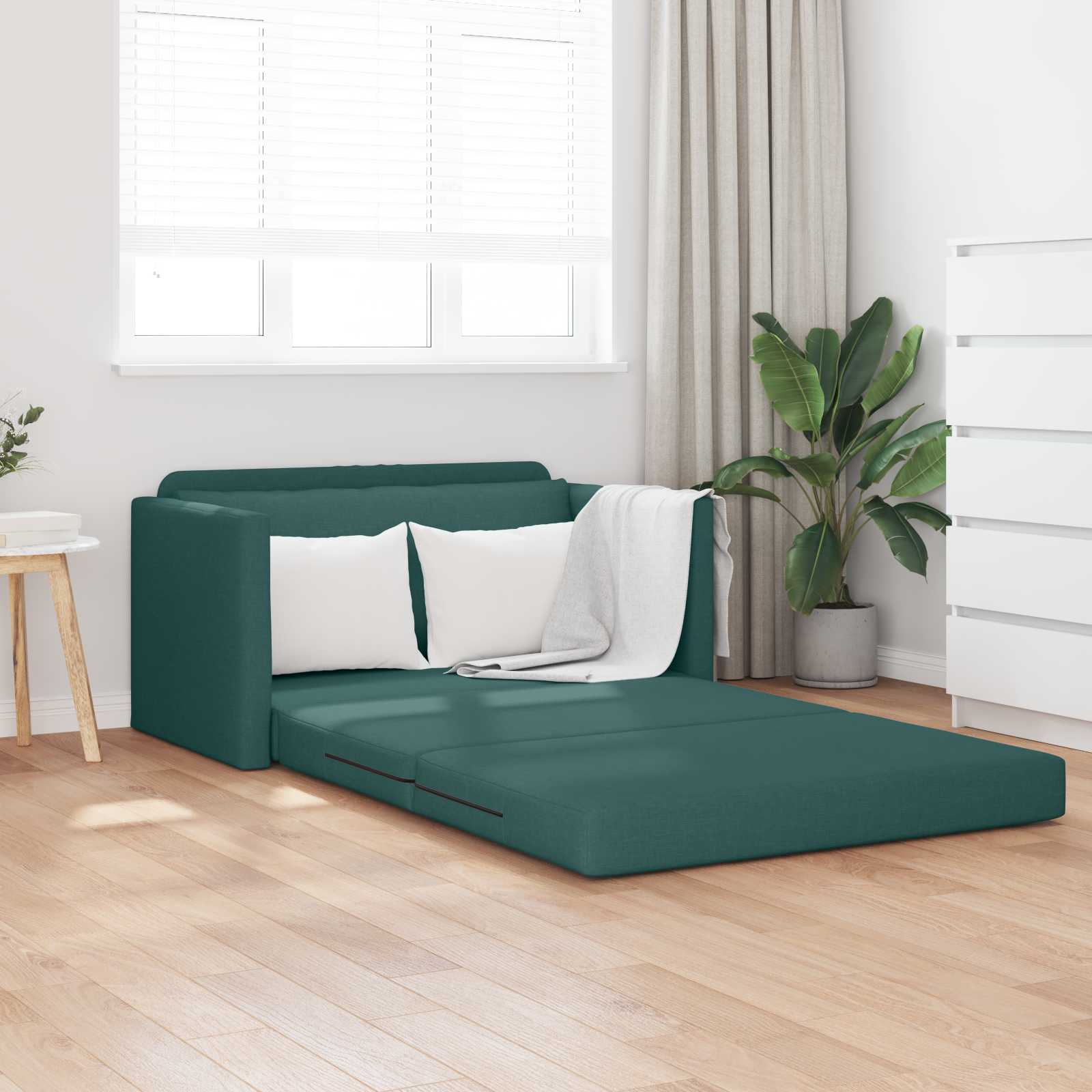 vidaXL Κρεβάτι καναπές Σκούρο Πράσινο 124 x 71 x 78 εκ ύφασμα