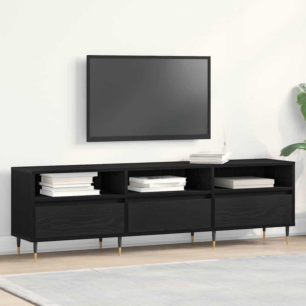 vidaXL Ντουλάπι TV 150 x 30 x 44,5 εκ. Μαύρη Οξυά Επεξεργασμένο Ξύλο