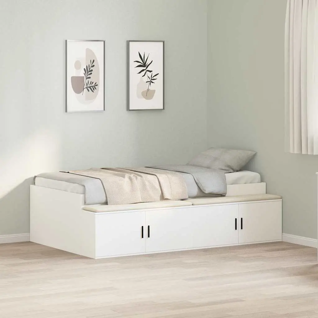 vidaXL Σκελετός Κρεβατιού Λευκό 80 x 200 cm Επεξεργασμένο Ξύλο