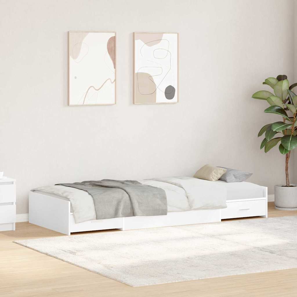 vidaXL Σκελετός Κρεβατιού Λευκό 100 x 200 cm Επεξεργασμένο Ξύλο