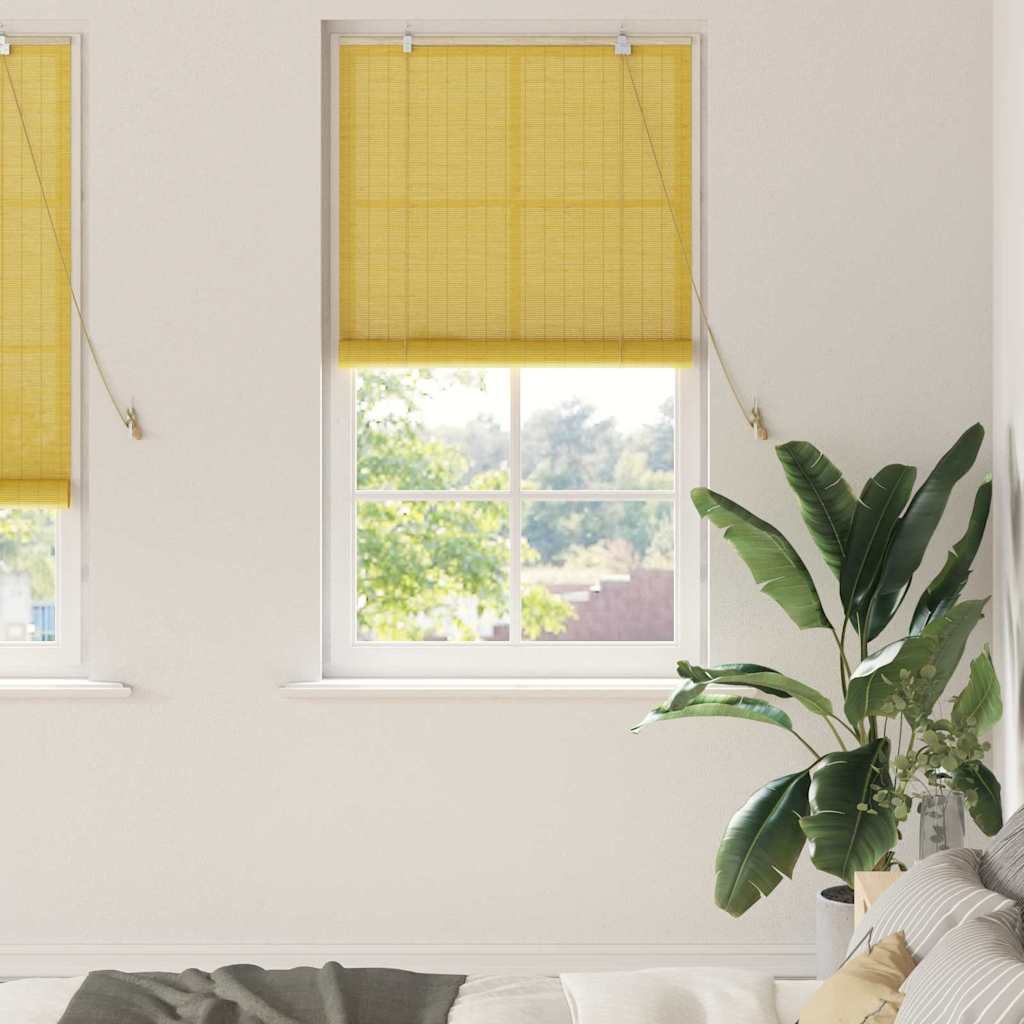 vidaXL Ρόλερ (στόρι) Κίτρινο 80 x 220 cm Μπαμπού