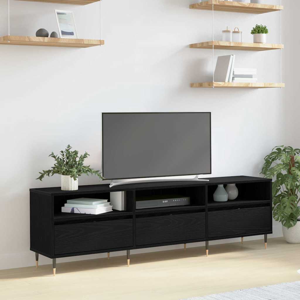 vidaXL Ντουλάπι TV 150 x 30 x 45 εκ Μαύρη Οξυά Επεξεργασμένο Ξύλο