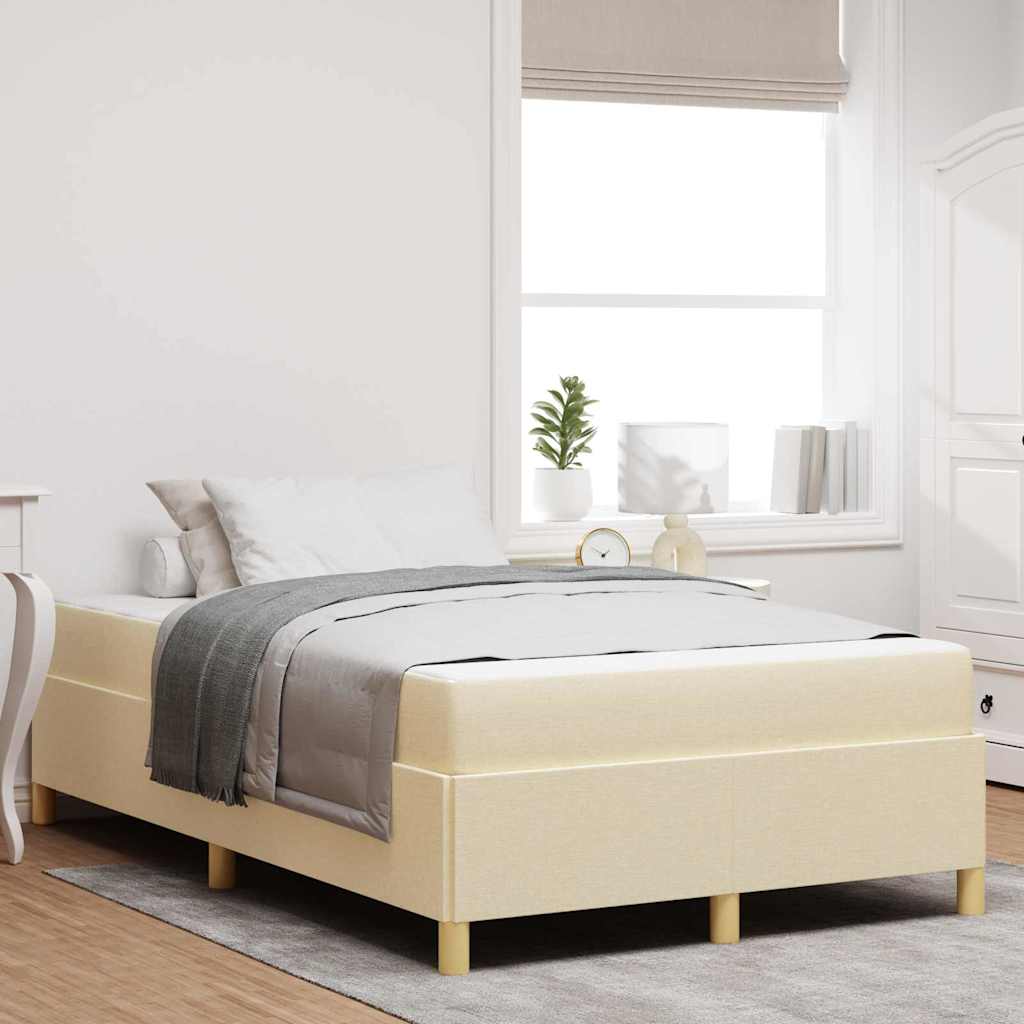 vidaXL Σκελετός Κρεβατιού Κρεμ 120 x 200 cm ύφασμα