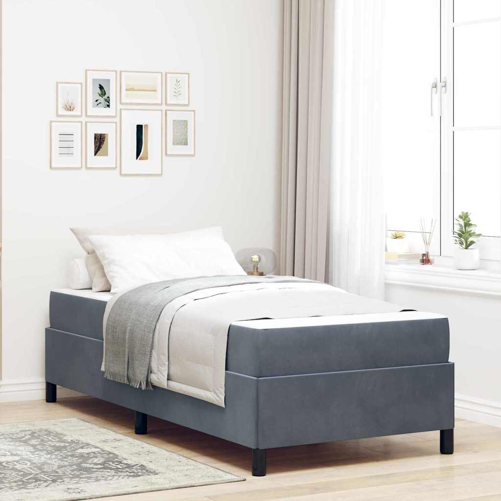 vidaXL Σκελετός Κρεβατιού Σκούρο Γκρι 90 x 190 cm ύφασμα