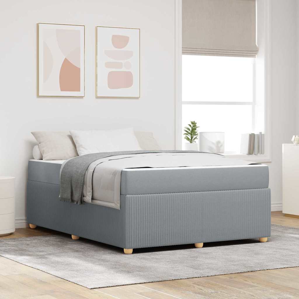 vidaXL Σκελετός Κρεβατιού Ανοιχτό γκρι 160 x 200 cm ύφασμα