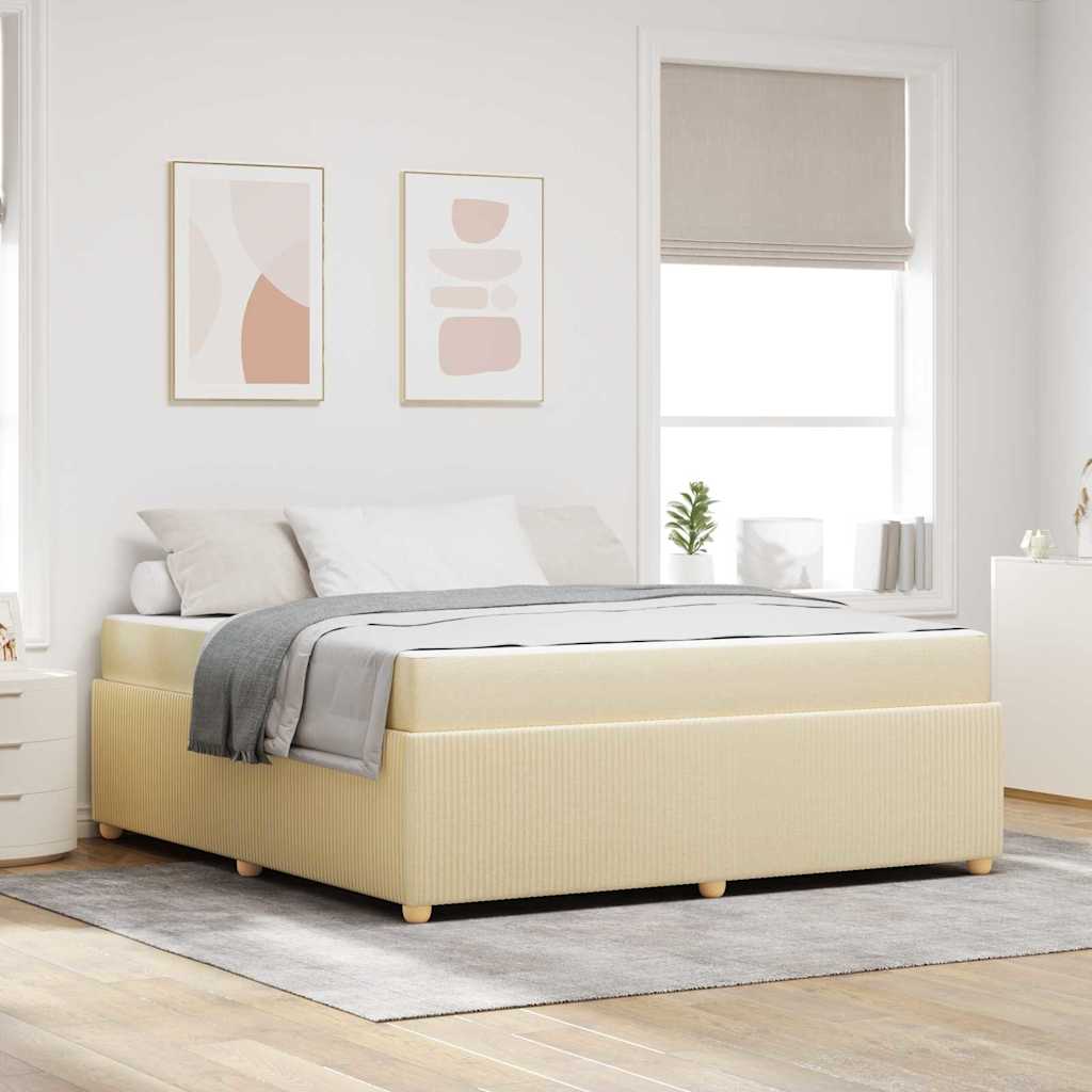 vidaXL Σκελετός Κρεβατιού Κρεμ 180 x 200 cm ύφασμα