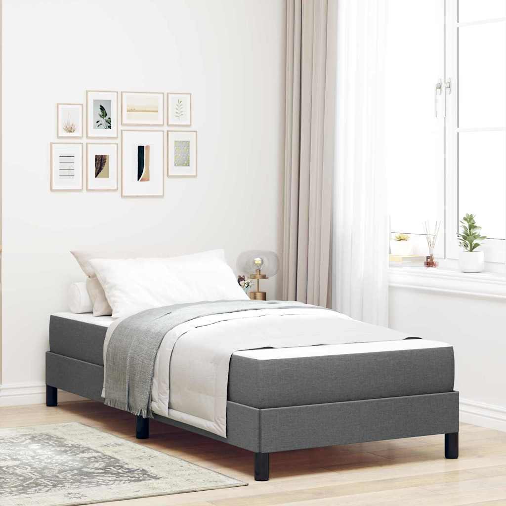 vidaXL Κρεβάτι με ελατήρια Σκούρο Γκρι 80 x 200 cm ύφασμα