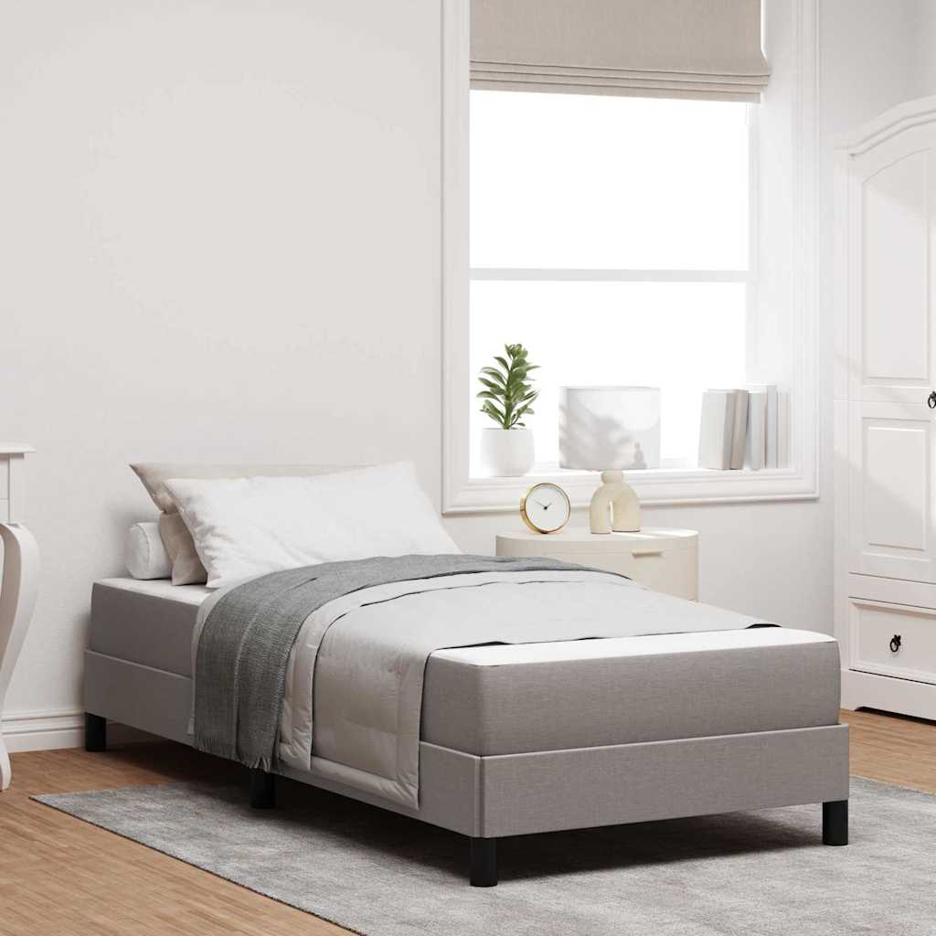 vidaXL Κρεβάτι με ελατήρια Taupe 90 x 190 cm ύφασμα
