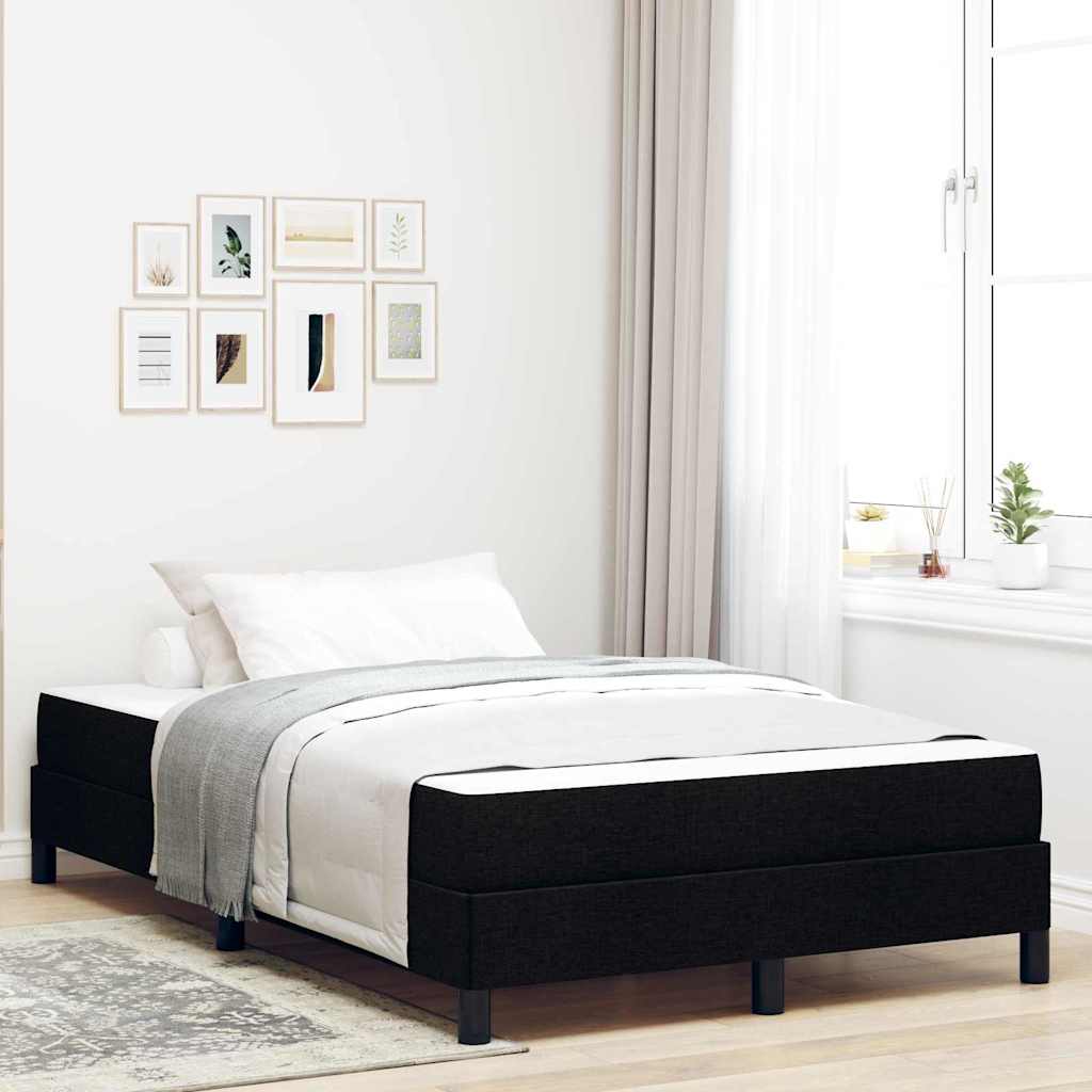 vidaXL Κρεβάτι με ελατήρια Μαύρο 120 x 190 cm ύφασμα