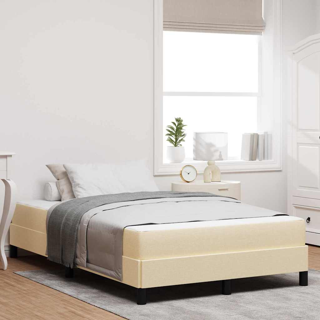 vidaXL Κρεβάτι με ελατήρια Κρεμ 120 x 200 cm ύφασμα