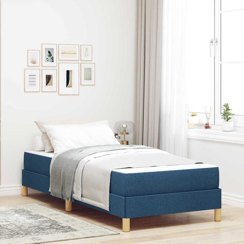 vidaXL Κρεβάτι με ελατήρια με στρώμα Μπλε 90 x 190 cm ύφασμα