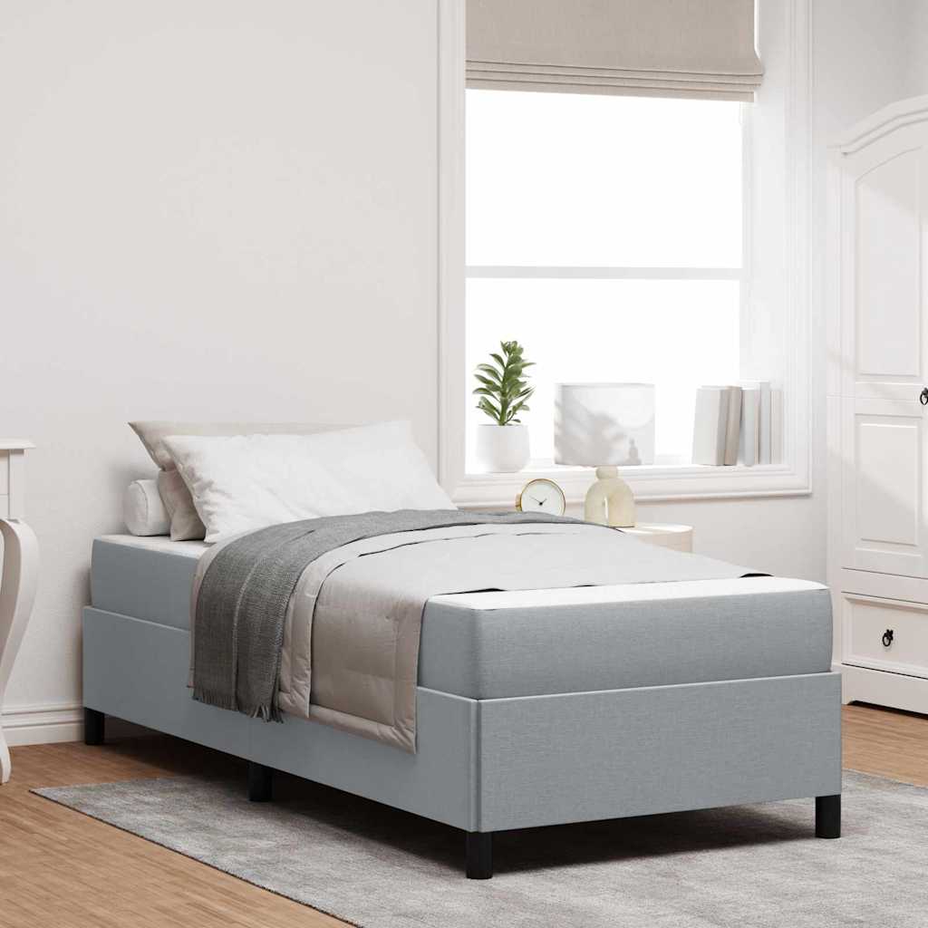 vidaXL Κρεβάτι με ελατήρια Ανοιχτό γκρι 90 x 190 cm ύφασμα