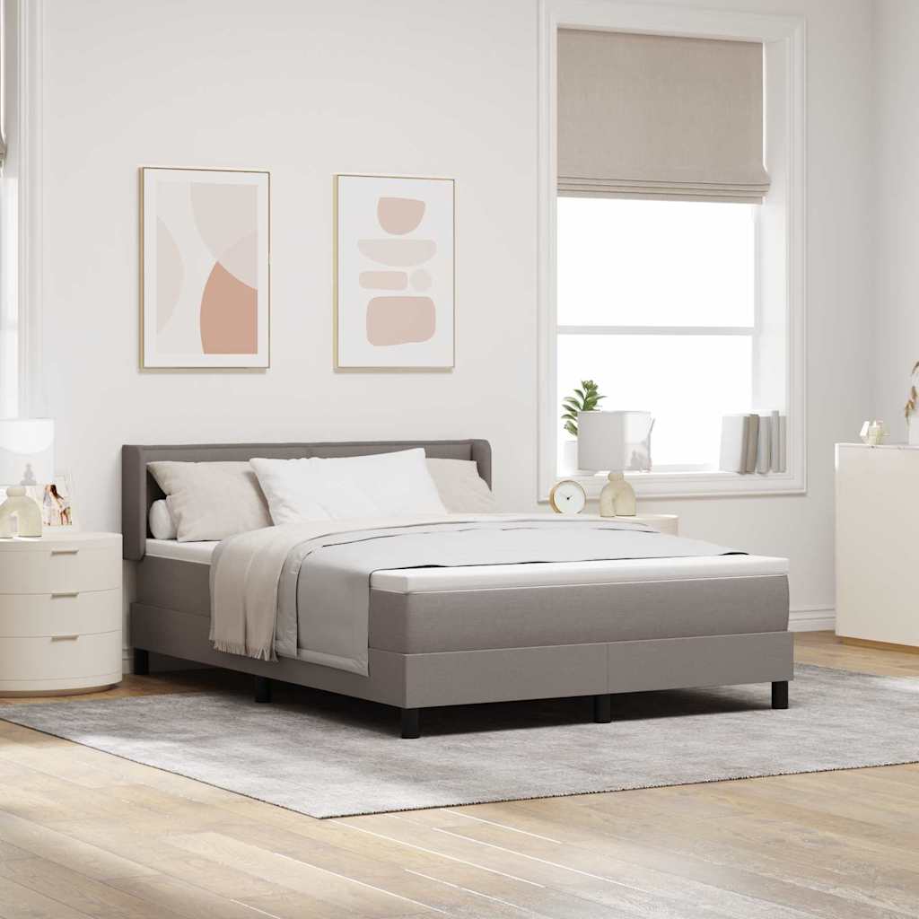 vidaXL Κρεβάτι με ελατήρια με κεφαλάρι Taupe 200 x 160 εκατοστά ύφασμα