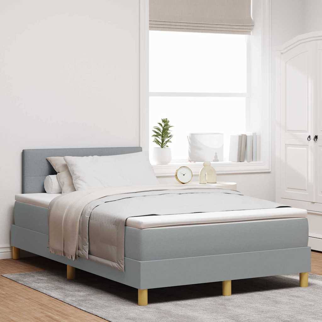 vidaXL Κρεβάτι με ελατήρια Ανοιχτό γκρι 120 x 190 cm ύφασμα