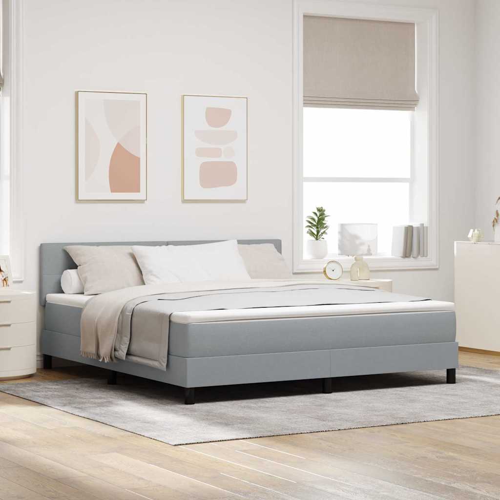 vidaXL Κρεβάτι με ελατήρια Ανοιχτό γκρι 180 x 200 cm ύφασμα