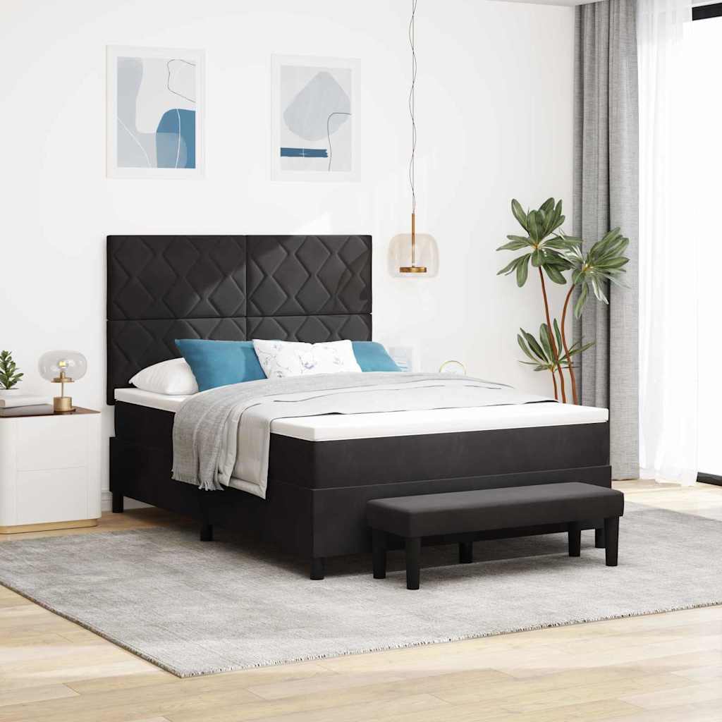 vidaXL Κρεβάτι με ελατήρια με κεφαλάρι Μαύρο 200 x 140 cm Βελούδο
