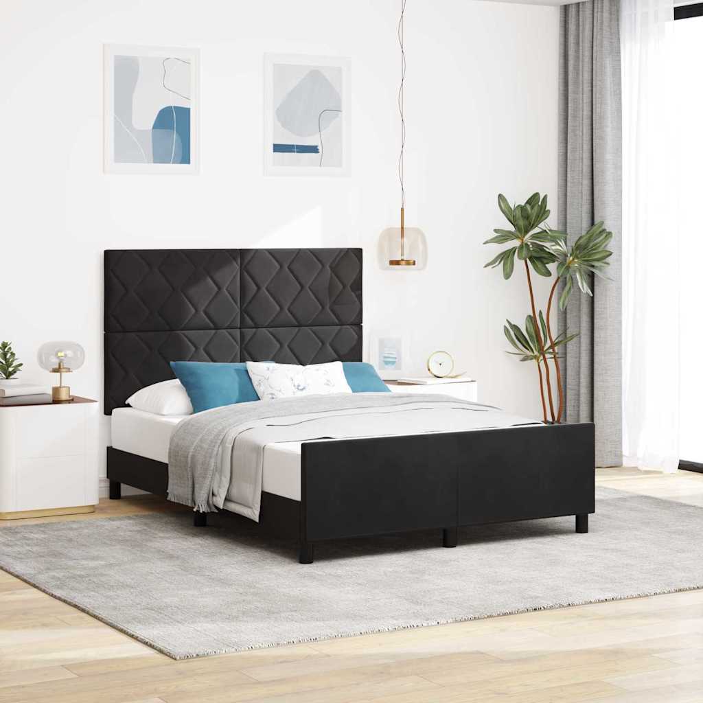 vidaXL Κρεβάτι με ελατήρια με κεφαλάρι Μαύρο 160 x 200 cm Βελούδο