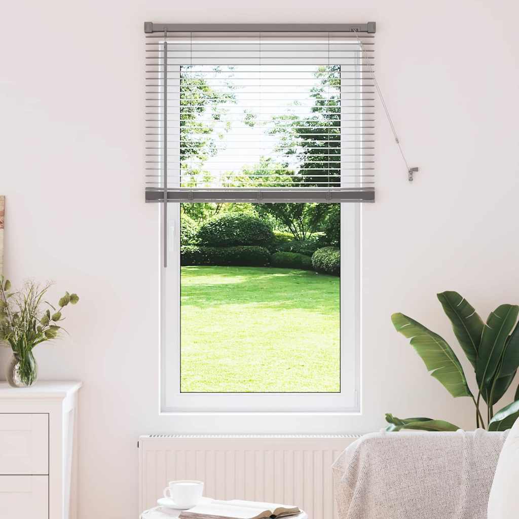 vidaXL Βενετσιάνικη Σκίαση Ασημί 130 x 75 εκ 25 χιλ. Αλουμίνιο