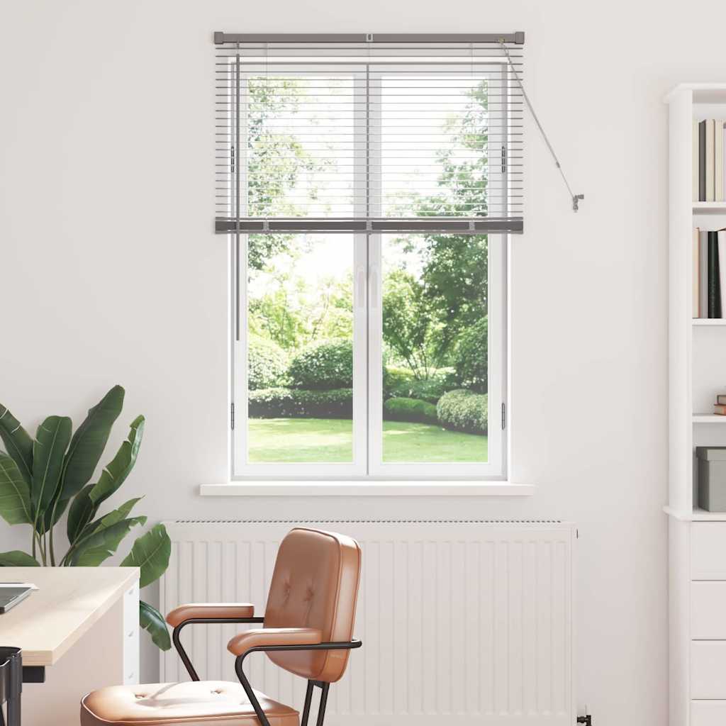 vidaXL Βενετσιάνικη Σκίαση Ασημί 130 x 90 εκ 25 χιλ. Αλουμίνιο