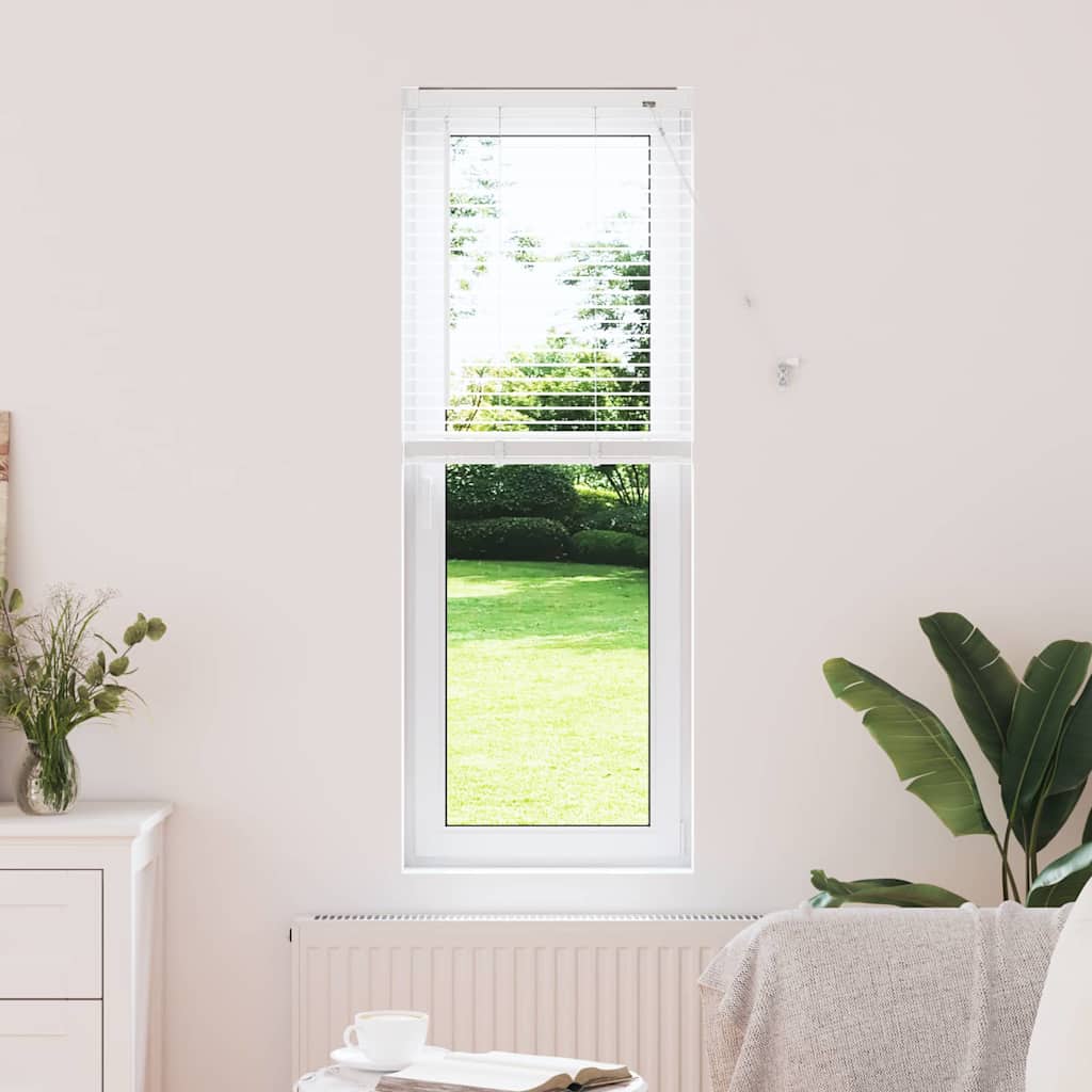 vidaXL Βενετσιάνικη Σκίαση Λευκό 130 x 45 εκ 25 χιλ. Αλουμίνιο