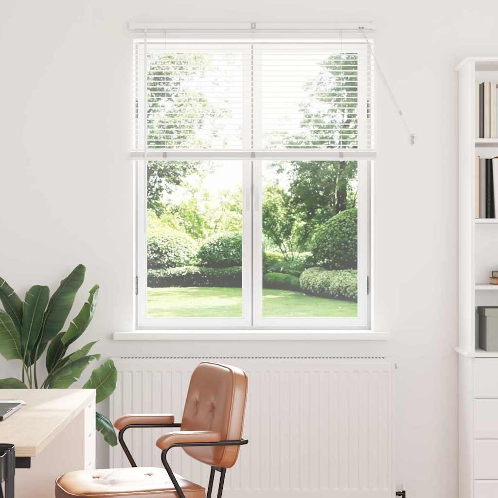vidaXL Βενετσιάνικη Σκίαση Λευκό 130 x 100 cm 25 χιλ. Αλουμίνιο