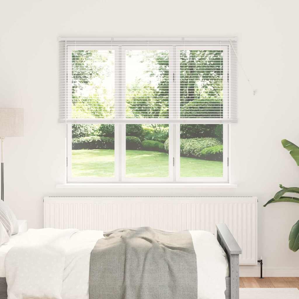vidaXL Βενετσιάνικη Σκίαση Λευκό 175 x 155 εκ 25 χιλ. Αλουμίνιο