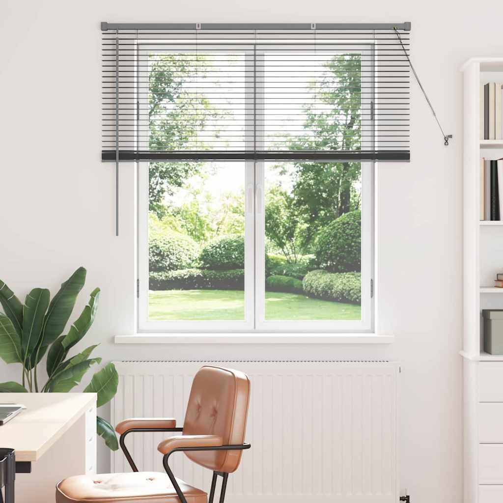 vidaXL Βενετσιάνικη Σκίαση Σκούρο Γκρι 130 x 135 εκ 25 χιλ. Αλουμίνιο