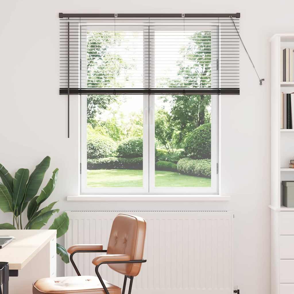 vidaXL Βενετσιάνικη Σκίαση Μαύρο 130 x 135 εκ 25 χιλ. Αλουμίνιο