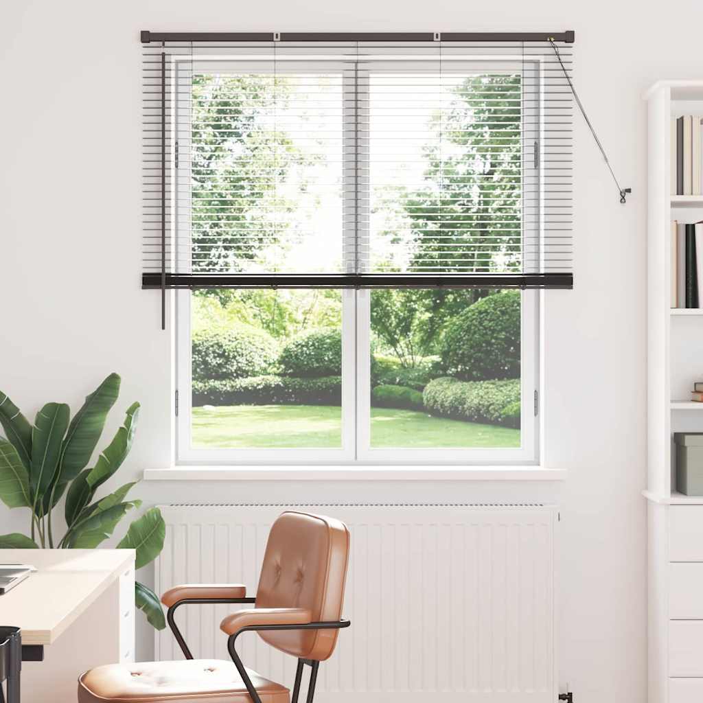 vidaXL Βενετσιάνικη Σκίαση Μαύρο 175 x 135 εκ 25 χιλ. Αλουμίνιο