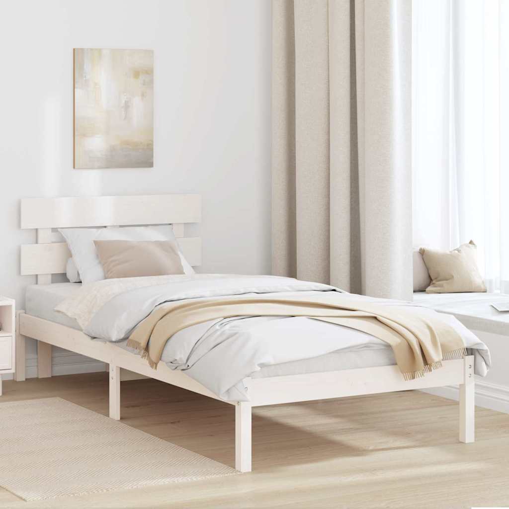 vidaXL Σκελετός Κρεβατιού Λευκό 80 x 200 cm Μασίφ ξύλο πεύκου