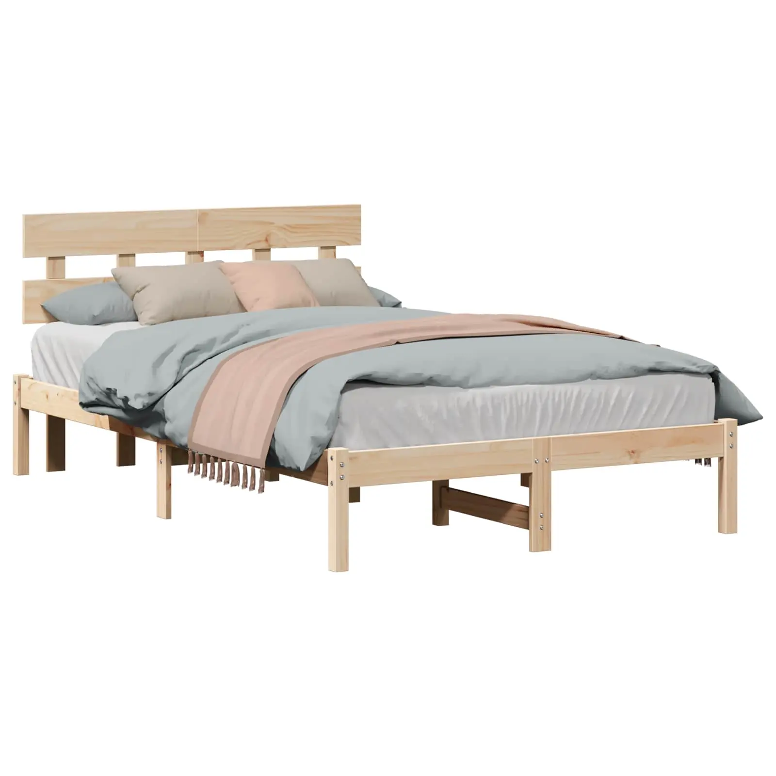 vidaXL Σκελετός Κρεβατιού Καφέ 120 x 190 cm Μασίφ ξύλο πεύκου